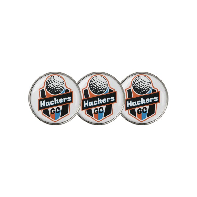 Bachelor Party Scramble Add Your Team Name Hackers Golf Ball Marker (3 Up)