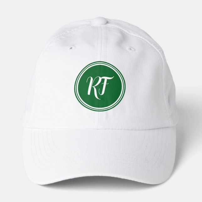 Bachelor Party Scramble Green Script Monogram Performance Cap (Front)