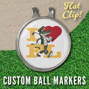 Bachelor Party Scramble I Love Florida Golf Gator Hat Clip