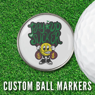 Bachelor Party Scramble Pay Up Sucker Comic Mascot Golf Ball Marker