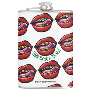 Bachelor Party Scramble Talk Birdie Skull Lips Flask