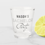 Bachelor Party Shot Glass Favors<br><div class="desc">Get the party started with these personalized bachelor party shot glasses! These make a great favor for all the guys that join in the bachelor party weekend! Easily edit the name!

Check out the entire Bachelor Party collection for more matching items!</div>