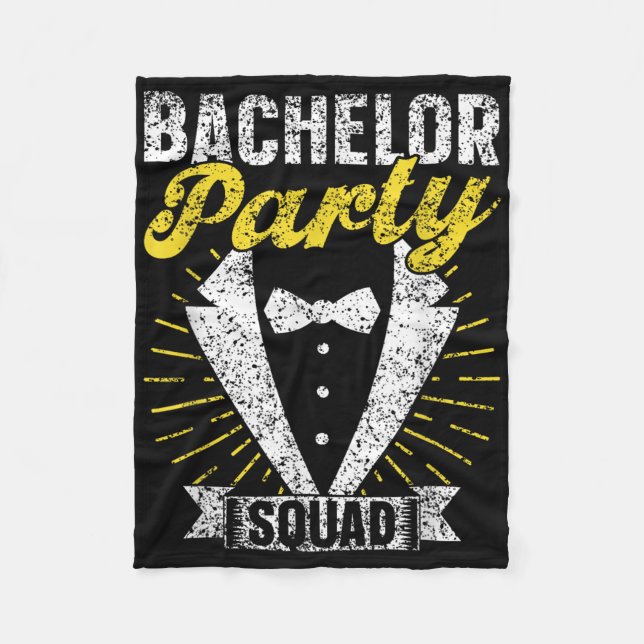 Bachelor Party Squad Groom Team Bride Bachelor  Fleece Blanket (Front)