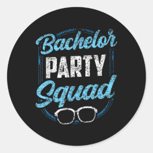 Bachelor Party Squad Team Bride Groom  Classic Round Sticker