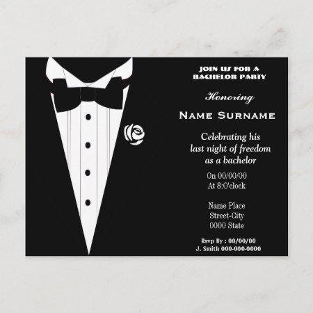 Bachelor Party,stag Party,groom Shower.... Invitation Postcard