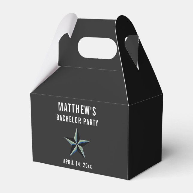 Bachelor Party Star Wedding Favor Boxes (Front Side)