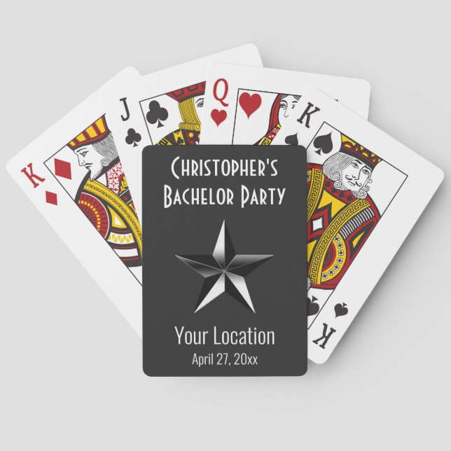 Bachelor Party Star Wedding Favor Poker Cards (Back)