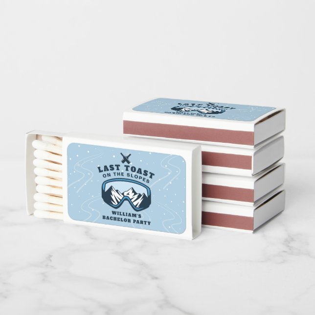 Bachelor Party Supplies Last Toast On The Slopes Matchboxes (Stacked)