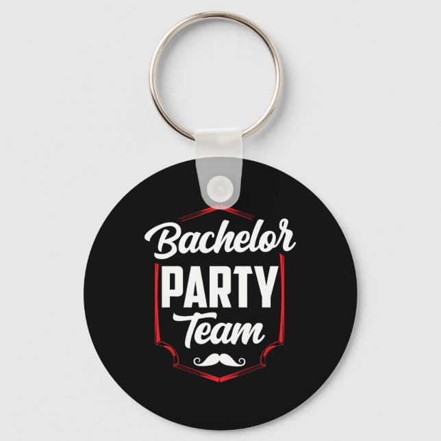 Bachelor Party Team Groom Bride  Keychain (Front)