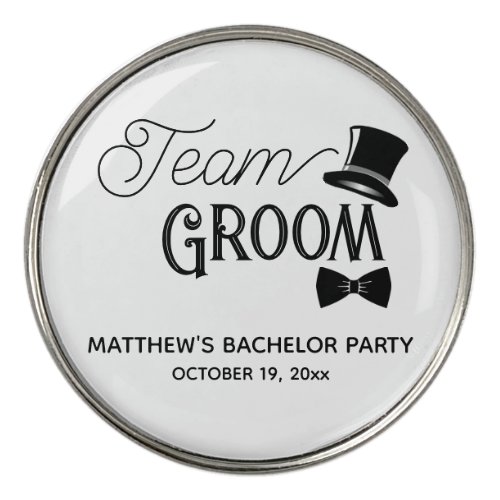 Bachelor Party Team Groom Wedding Favor Golf Ball Marker