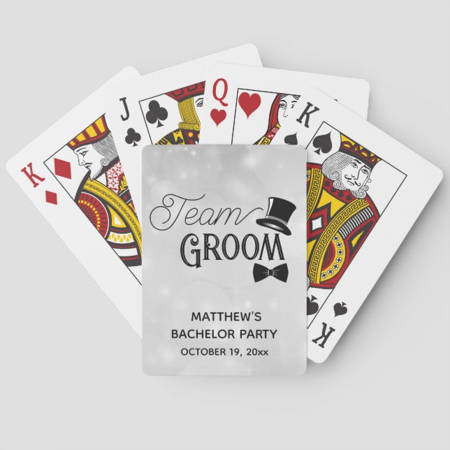 Bachelor Party Team Groom Wedding Poker Cards (Back)
