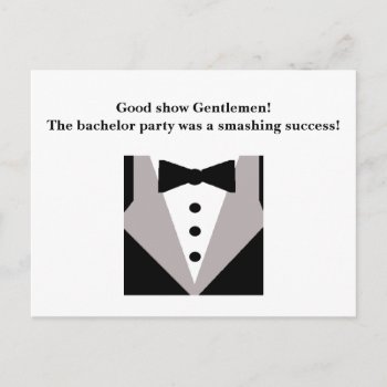 Bachelor Party Thank You Postcard by WeddingButler at Zazzle