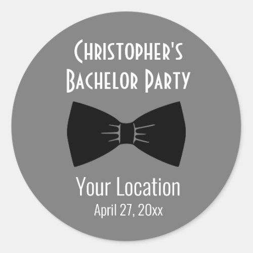 Bachelor Party Tuxedo Bow Tie Wedding Classic Round Sticker