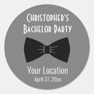 Bachelor Party Tuxedo Bow Tie Wedding Classic Round Sticker