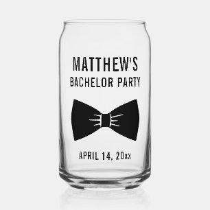 Bachelor Party Tuxedo Bow Tie Wedding Favor Beer Can Glass