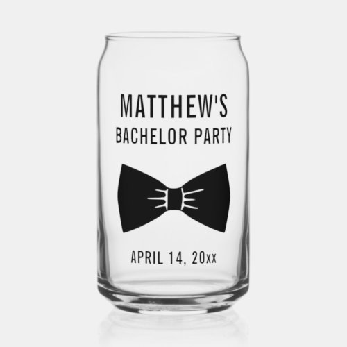 Bachelor Party Tuxedo Bow Tie Wedding Favor Beer Can Glass