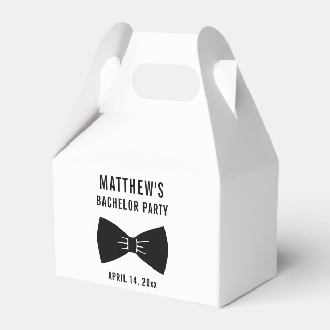 Bachelor Party Tuxedo Bow Tie Wedding Favor Boxes (Front Side)