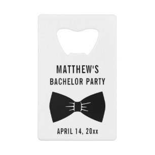 Bachelor Party Tuxedo Bow Tie Wedding Favor Credit Card Bottle Opener