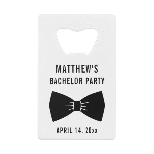 Bachelor Party Tuxedo Bow Tie Wedding Favor Credit Card Bottle Opener