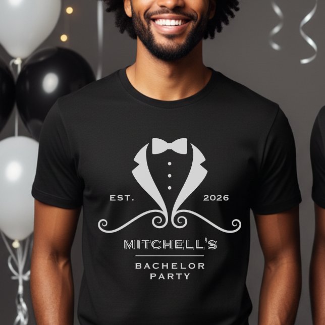 Bachelor Party Tuxedo Suit Bowtie Black Wedding T-Shirt (Bachelor Party Tuxedo Suit Bowtie Black Wedding T-Shirt
)