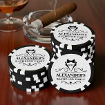 Bachelor Party Tuxedo Tie Black and White Poker Chips<br><div class="desc">Bachelor Party Tuxedo Tie Black Poker Chips - Black & White</div>