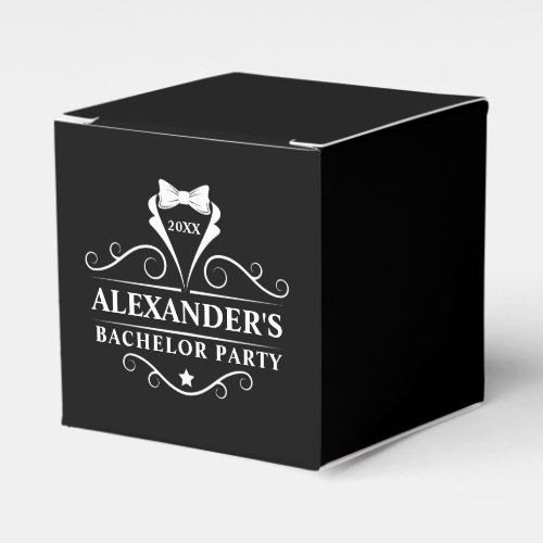 Bachelor Party Tuxedo Tie Black Favor Boxes
