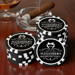 Bachelor Party Tuxedo Tie Black Poker Chips<br><div class="desc">Bachelor Party Tuxedo Tie Black Poker Chips - Black & White</div>