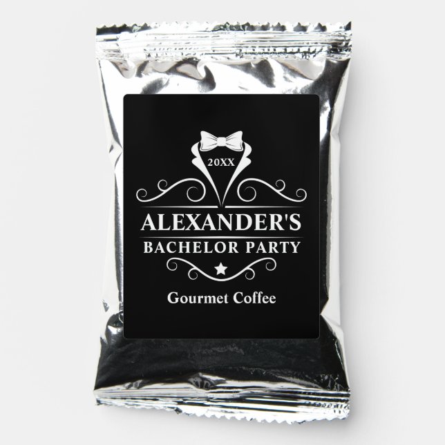 Bachelor Party Tuxedo Tie Coffee Drink Mix (Front)