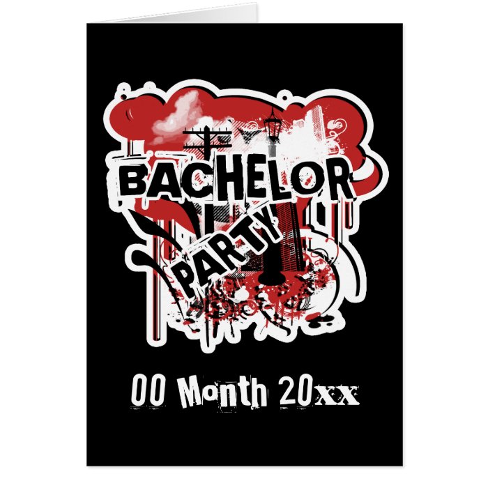 Bachelor party urban grunge PERSONALIZE Cards