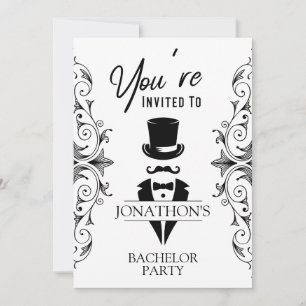 Bachelor Party Vintage Tuxedo Invitation