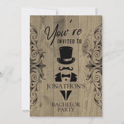 Bachelor Party Vintage Tuxedo  Invitation