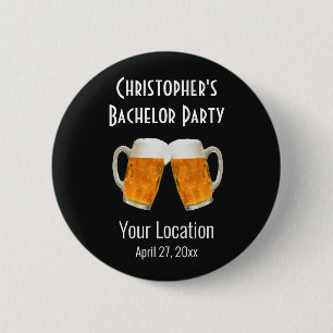 Bachelor Party Wedding Beer Cheers Button