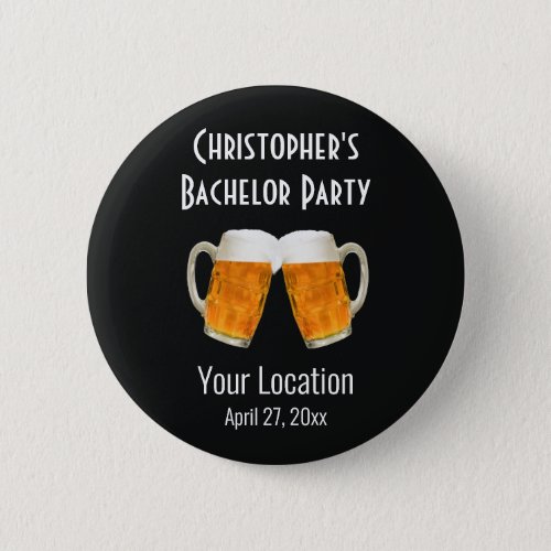 Bachelor Party Wedding Beer Cheers Button