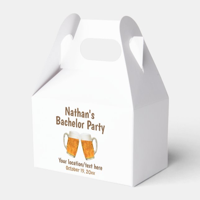 Bachelor Party Wedding Beer Cheers Favor Boxes (Front Side)