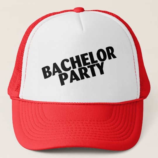 Bachelor Party Wedding Black Trucker Hat | Zazzle.com