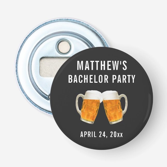 Bachelor Party Wedding Favor Beer Cheers Bottle Opener (Front)