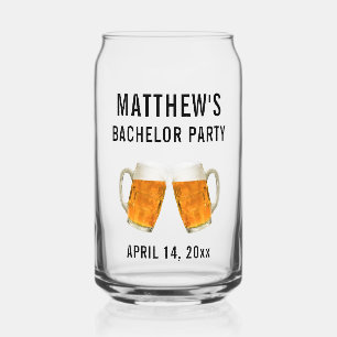 Bachelor Party Wedding Favor Beer Cheers Can Glass