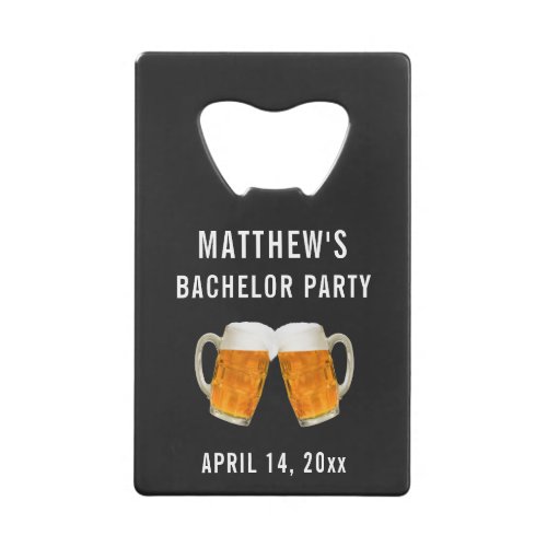 Bachelor Party Wedding Favor Beer Cheers Credit Card Bottle Opener