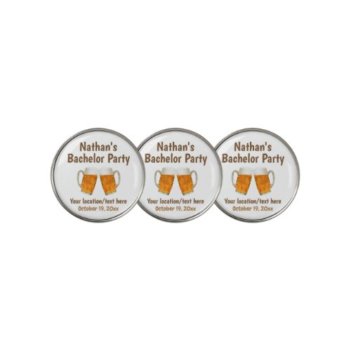 Bachelor Party Wedding Favor Beer Cheers Golf Ball Marker