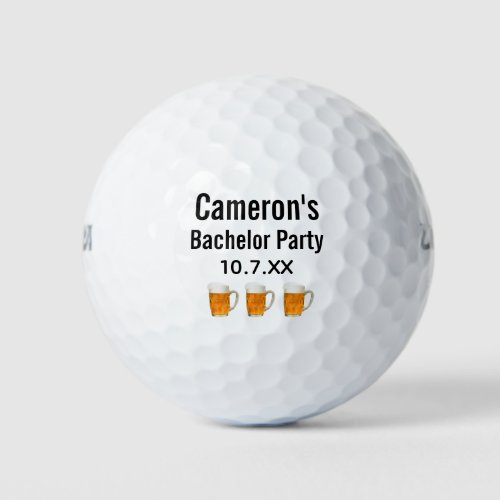 Bachelor Party Wedding Favor Beer Cheers Golf Balls