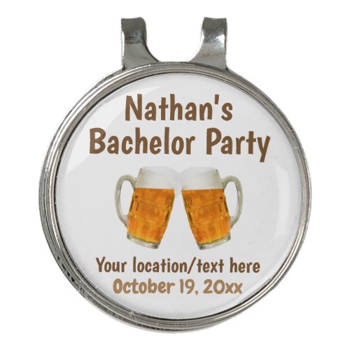 Bachelor Party Wedding Favor Beer Cheers Golf Hat Clip