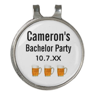Bachelor Party Wedding Favor Beer Cheers Golf Hat Clip