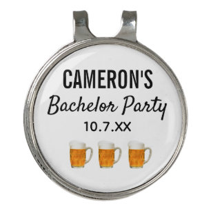 Bachelor Party Wedding Favor Beer Cheers Golf Hat Clip