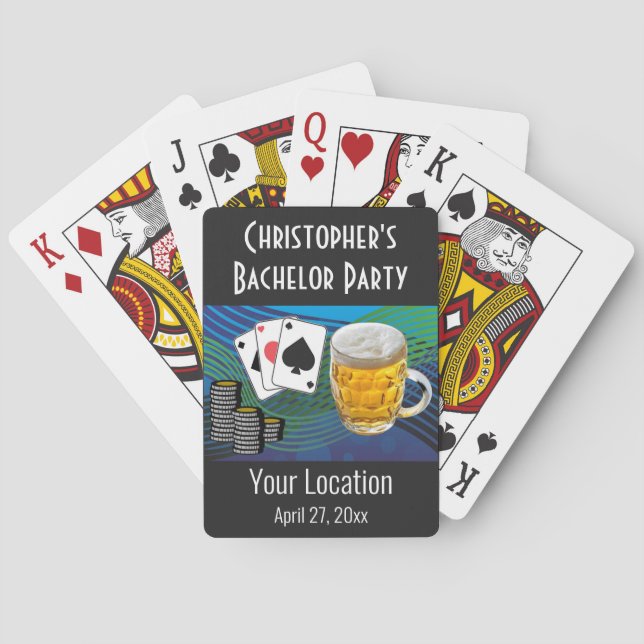 Bachelor Party Wedding Favor Beer Poker Cards (Back)