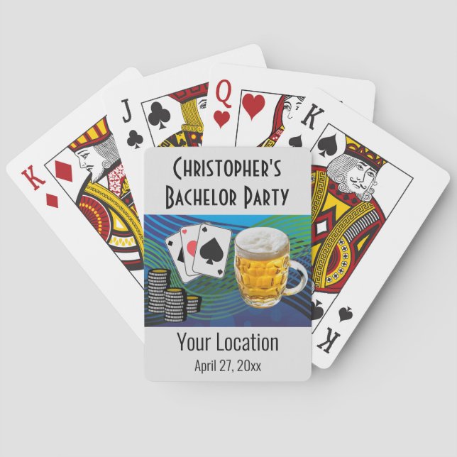 Bachelor Party Wedding Favor Beer Poker Poker Cards (Back)