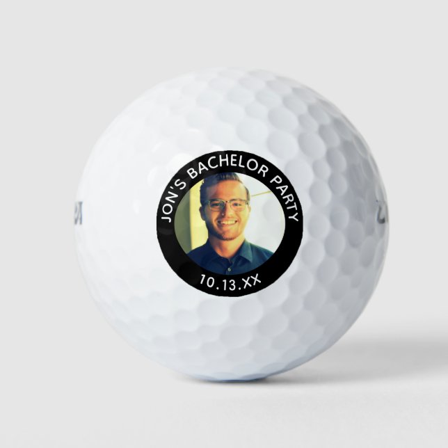 Bachelor Party Wedding Favor Groom Photo Golf Balls (Front)