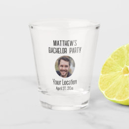 Bachelor Party Wedding Favor Groom Photo Shot Glass