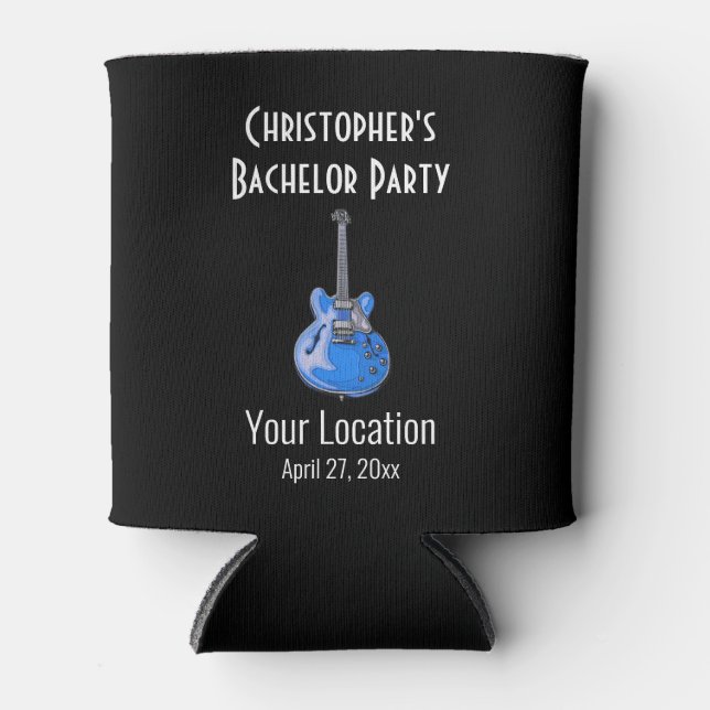 Bachelor Party Wedding Favor Guitar Can Cooler (Front)