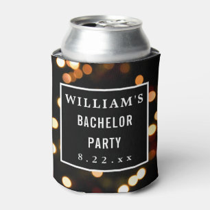 Bachelor Party Wedding Favor Modern Typography Can Cooler