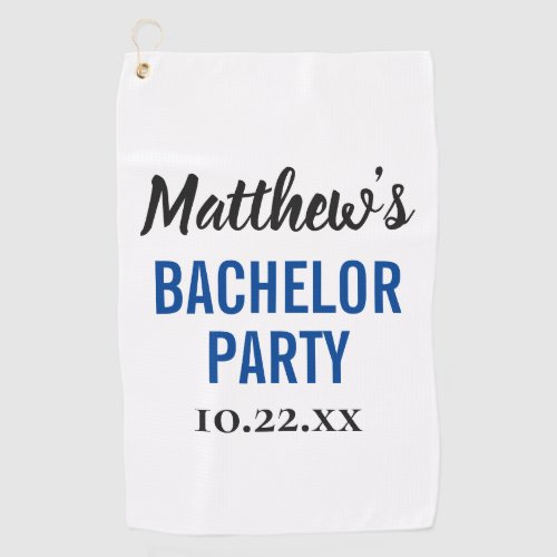 Bachelor Party Wedding Favor Modern Typography Golf Towel